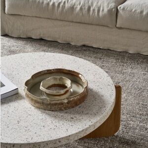 Handcrafted Glazed Ceramic Dish Set - Rustic Beige